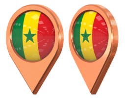 Senegal Location Icon Flag, Isolated with Different Angled, 3D Rendering png