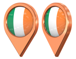 Irlanda ubicación icono bandera, aislado con diferente angular, 3d representación png