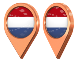 Niederlande Ort Symbol Flagge, isoliert mit anders abgewinkelt, 3d Rendern png