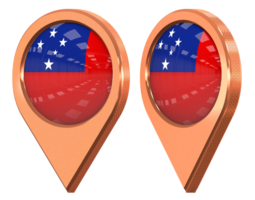 Samoa ubicación icono bandera, aislado con diferente angular, 3d representación png