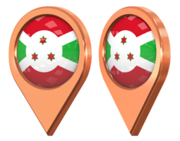 burundi Posizione icona bandiera, isolato con diverso angolato, 3d interpretazione png