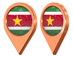 Suriname Location Icon Flag, Isolated with Different Angled, 3D Rendering png