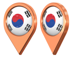 South Korea Location Icon Flag, Isolated with Different Angled, 3D Rendering png