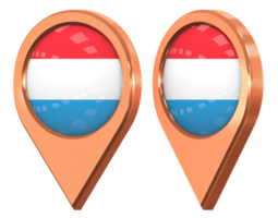 Luxemburg Ort Symbol Flagge, isoliert mit anders abgewinkelt, 3d Rendern png