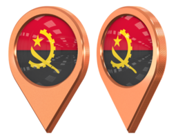 Angola Ort Symbol Flagge, isoliert mit anders abgewinkelt, 3d Rendern png