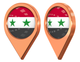 Syrien Ort Symbol Flagge, isoliert mit anders abgewinkelt, 3d Rendern png