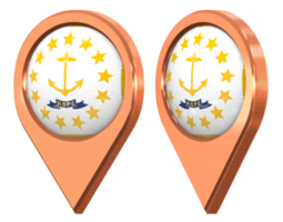 State of Rhode Island Location Icon Flag, Isolated with Different Angled, 3D Rendering png