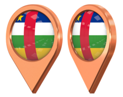 central africano república ubicación icono bandera, aislado con diferente angular, 3d representación png