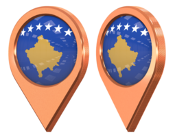 Kosovo localização ícone bandeira, isolado com diferente angulado, 3d Renderização png