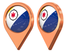 Bonaire Location Icon Flag, Isolated with Different Angled, 3D Rendering png