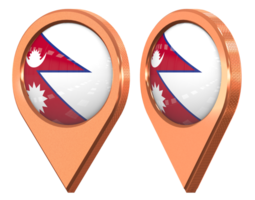 Nepal Location Icon Flag, Isolated with Different Angled, 3D Rendering png