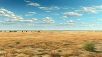 sky steppe landscape wide ai generated photo