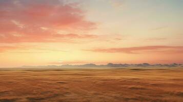 serenity steppe sunrise serene ai generated photo