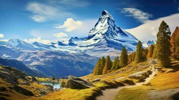 background majestic matterhorn iconic ai generated photo