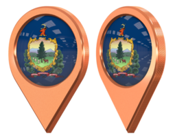 State of Vermont Location Icon Flag, Isolated with Different Angled, 3D Rendering png