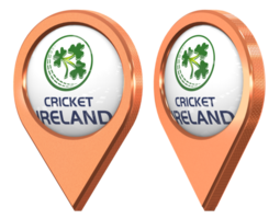 cricket Irlanda, ci Posizione icona bandiera, isolato con diverso angolato, 3d interpretazione png