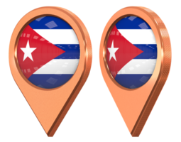 Cuba emplacement icône drapeau, isolé avec différent incliné, 3d le rendu png
