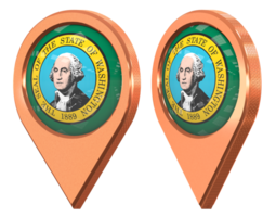 State of Washington Location Icon Flag, Isolated with Different Angled, 3D Rendering png