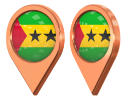 sao tome et principe emplacement icône drapeau, isolé avec différent incliné, 3d le rendu png