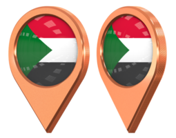 Sudan Location Icon Flag, Isolated with Different Angled, 3D Rendering png