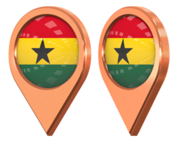Ghana emplacement icône drapeau, isolé avec différent incliné, 3d le rendu png