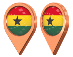 Ghana Location Icon Flag, Isolated with Different Angled, 3D Rendering png