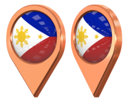 Filipinas ubicación icono bandera, aislado con diferente angular, 3d representación png