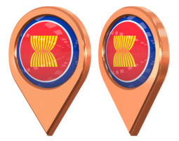 Verband von Süd-Ost asiatisch Nationen, asean Ort Symbol Flagge, isoliert mit anders abgewinkelt, 3d Rendern png