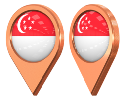 singapore plats ikon flagga, isolerat med annorlunda vinklad, 3d tolkning png