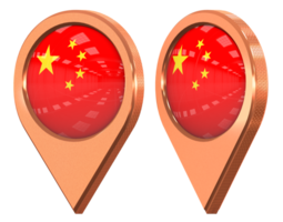 China Location Icon Flag, Isolated with Different Angled, 3D Rendering png