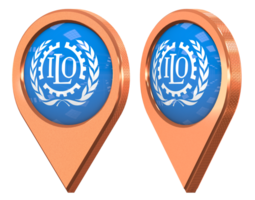 International Labour Organization, ILO Location Icon Flag, Isolated with Different Angled, 3D Rendering png