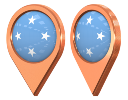 Federated States of Micronesia Location Icon Flag, Isolated with Different Angled, 3D Rendering png