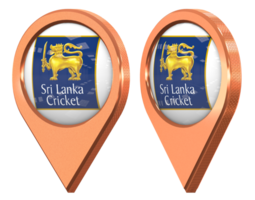 sri lanka cricket, slc plats ikon flagga, isolerat med annorlunda vinklad, 3d tolkning png