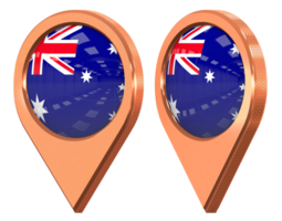 Australia Location Icon Flag, Isolated with Different Angled, 3D Rendering png