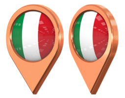 Italia ubicación icono bandera, aislado con diferente angular, 3d representación png