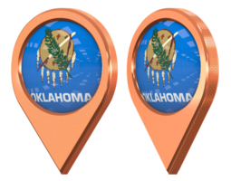 State of Oklahoma Location Icon Flag, Isolated with Different Angled, 3D Rendering png