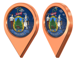 State of Maine Location Icon Flag, Isolated with Different Angled, 3D Rendering png