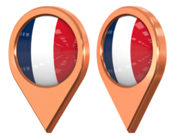 France Location Icon Flag, Isolated with Different Angled, 3D Rendering png