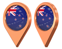 New Zealand Location Icon Flag, Isolated with Different Angled, 3D Rendering png