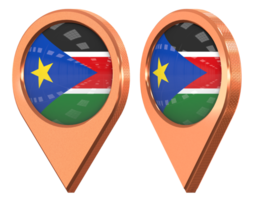 South Sudan Location Icon Flag, Isolated with Different Angled, 3D Rendering png