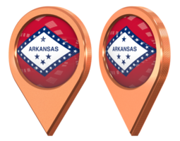 State of Arkansas Location Icon Flag, Isolated with Different Angled, 3D Rendering png