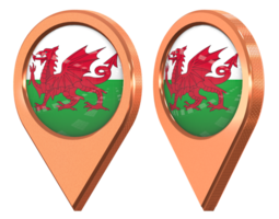 Wales Location Icon Flag, Isolated with Different Angled, 3D Rendering png