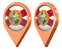 State of Florida Location Icon Flag, Isolated with Different Angled, 3D Rendering png