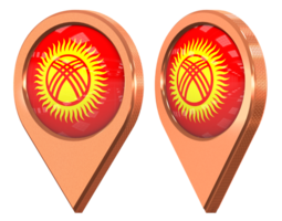 Kyrgyzstan Location Icon Flag, Isolated with Different Angled, 3D Rendering png