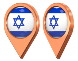 Israël plaats icoon vlag, geïsoleerd met verschillend hoekig, 3d renderen png