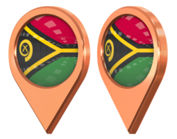 Vanuatu Ort Symbol Flagge, isoliert mit anders abgewinkelt, 3d Rendern png