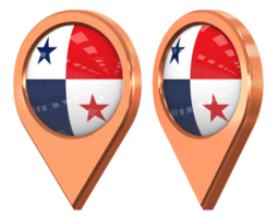 Panamá ubicación icono bandera, aislado con diferente angular, 3d representación png