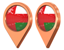 Omã localização ícone bandeira, isolado com diferente angulado, 3d Renderização png