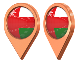 Oman Location Icon Flag, Isolated with Different Angled, 3D Rendering png