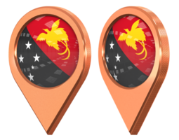 Papua New Guinea Location Icon Flag, Isolated with Different Angled, 3D Rendering png